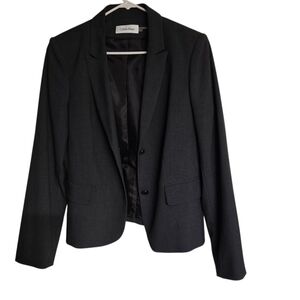 Calvin Klein Womens Charcoal Suit Jacket Blazer Career Size 12 New With Tags